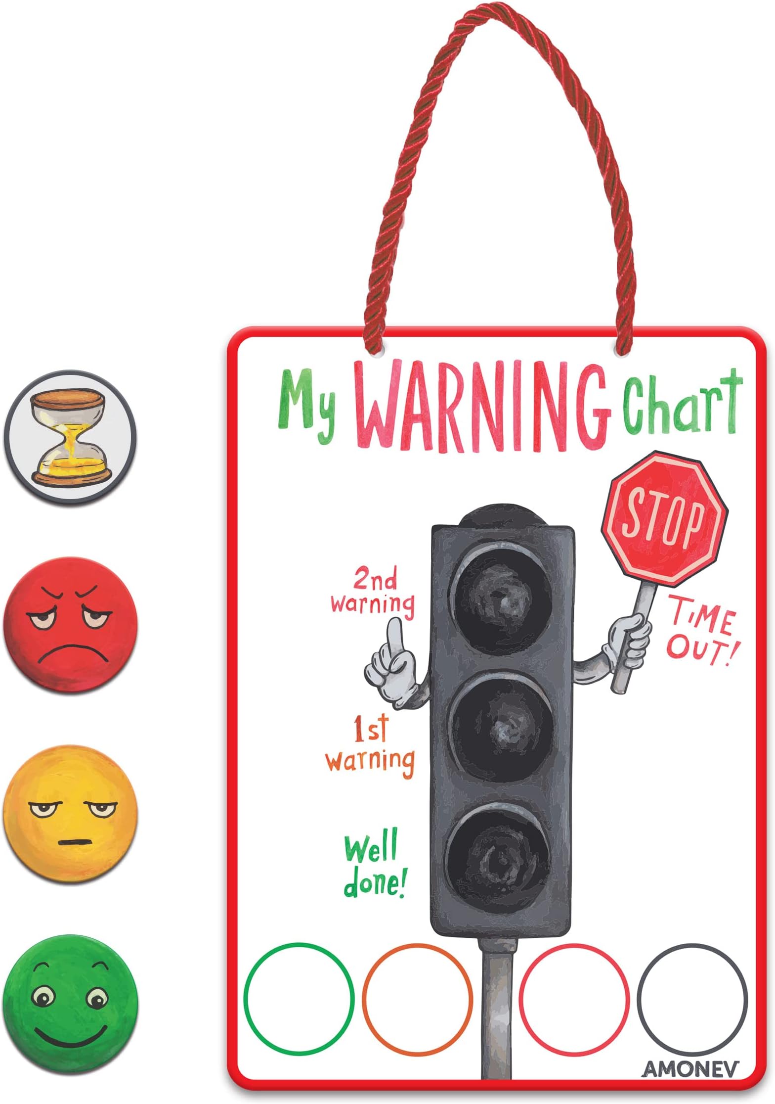 Behaviour Chart Magnetic Warning Chart Great for Children Toddlers Any Child with Autism or Special Needs Using Traffic Light Behavior System