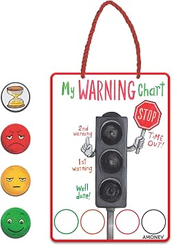 Behaviour Chart Magnetic Warning Chart Great for Children Toddlers Any Child with Autism or Special Needs Using Traffic Light Behavior System