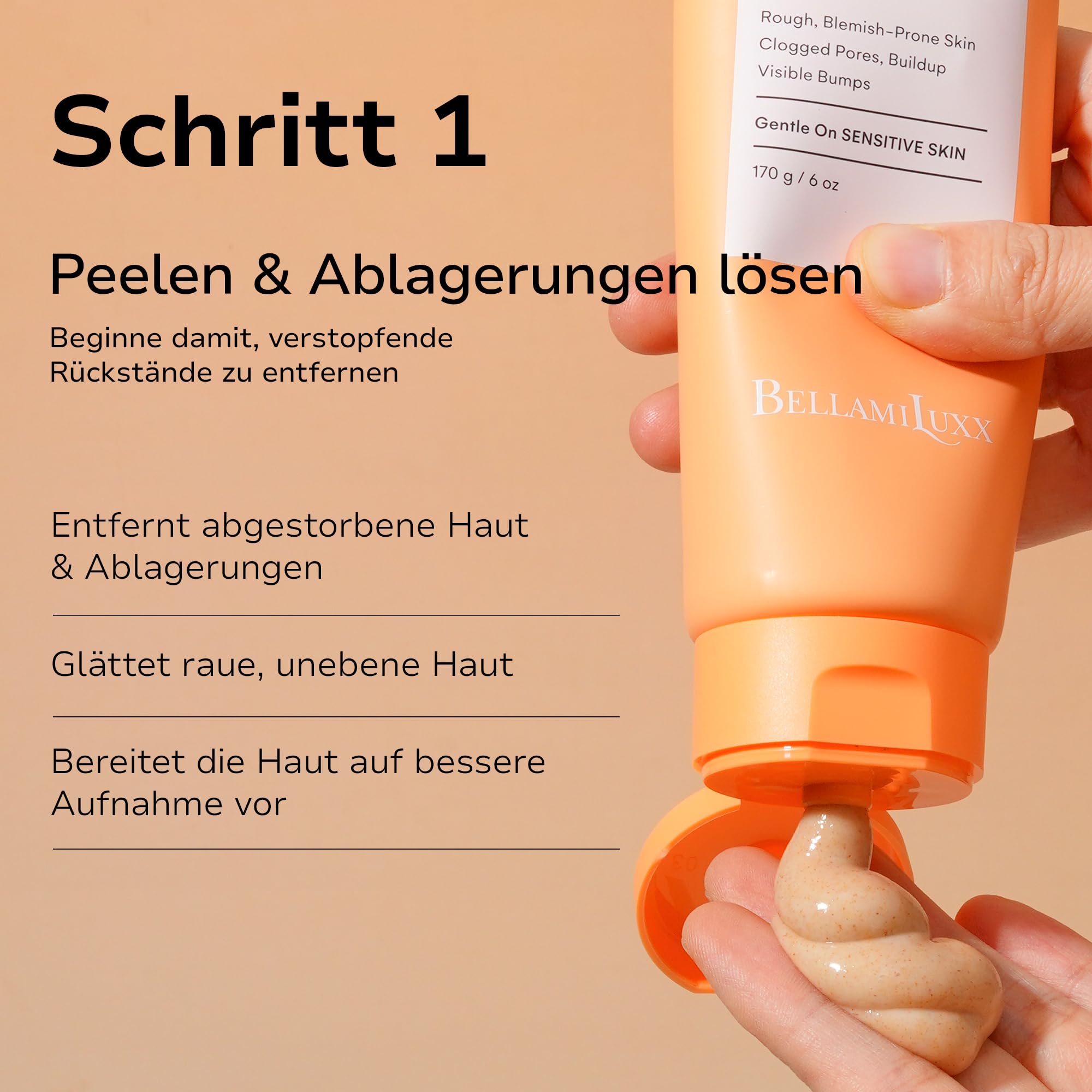 BellamiLuxx 3-stufiges Rücken- & Körper-Aknepflege-Set – Seifenstück, Peeling & Rücken-Spray – Für unreine Haut an Rücken, Brust & Schultern – Hilft bei Pickeln, verstopften Poren & Hautunebenheiten