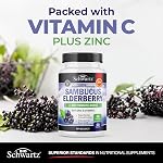 Elderberry Capsules | Immune Support with Vitamin C for Cold & Flu Relief | Sambucus Elderberry & Zinc | Immune Booster for Adults | Cough, Sore Throat & Immunity Vitamins | Made in Canada | 60 Ct