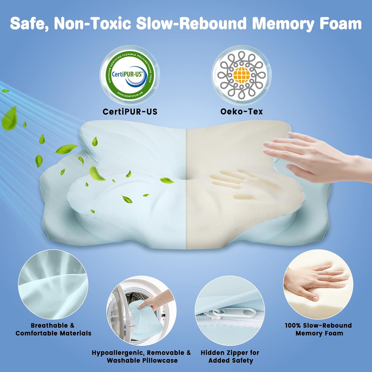 2026 New Toddler Pillow, Kids Cervical Pillow for Neck and Shoulder, Cooling Orthopedic Memory Foam Pillow,Ergonomic Neck Support Pillow for Side,Back and Stomach Sleepers,Odorless Aged 3-10 Years Old