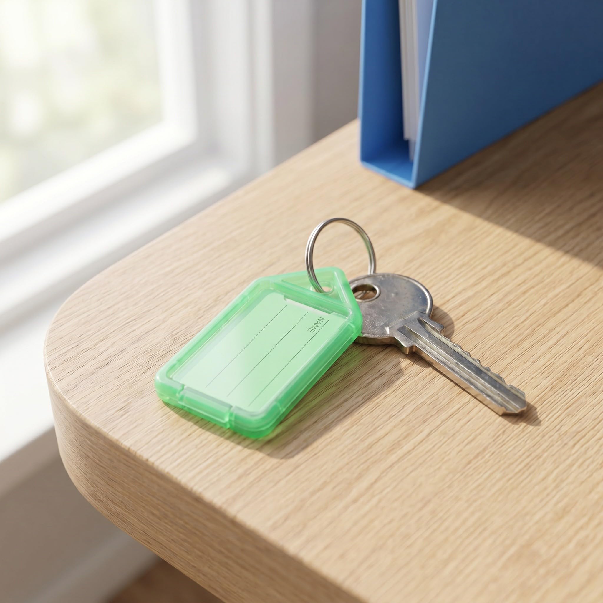 Artibetter 100 portachiavi: portachiavi in ​​plastica colorati da 2,2x1" con anelli aperti, identificativi, e etichette scrivibili, adatti per chiavette USB, animali domestici, borse, bagagli