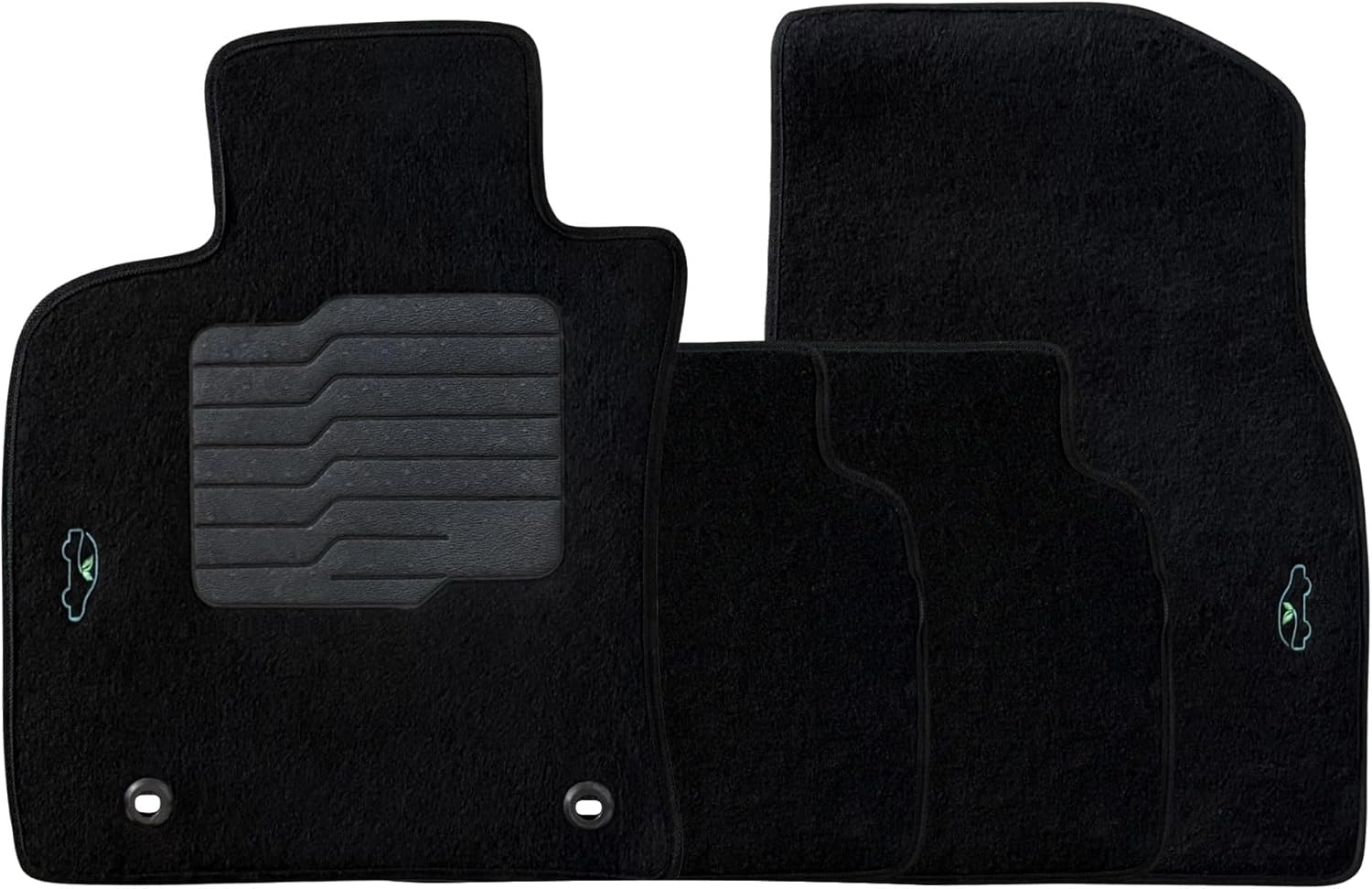 ecoMats Carpet Floor Mats Custom Fit for 2018 2019 2020 2021 2022 2023 2024 Toyota Camry, with Non-Slip Driver Heel Pad and Safety Locks, Front and Rear Set, Black