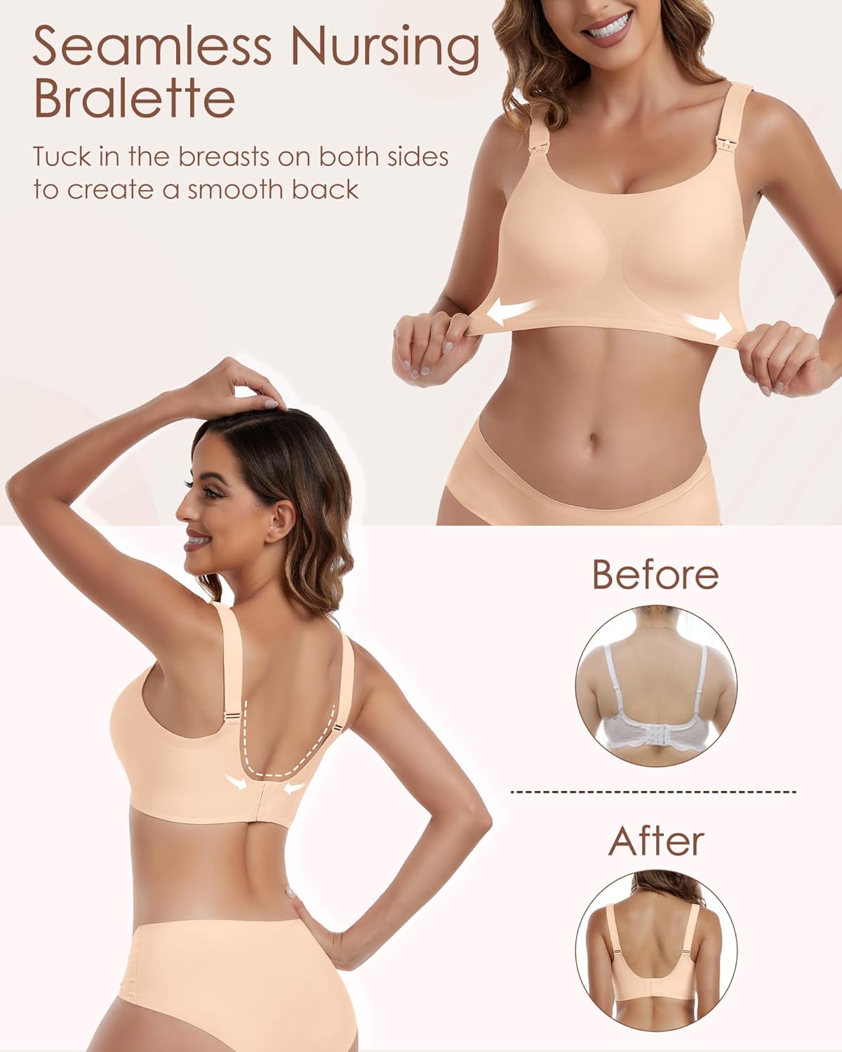 As Fairy Nursing Bras for Breastfeeding Natural Shape Maternity Bra Seamless Jelly Strip Support Comfort Pregnancy Bra - Image 3