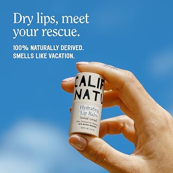 California Naturals Hydrating Lip Balm for Dry Chapped Lips, Petroleum Free, Cruelty Free, 100% Naturally Derived, Toasted Coconut and Summer Fig, 2-Pack