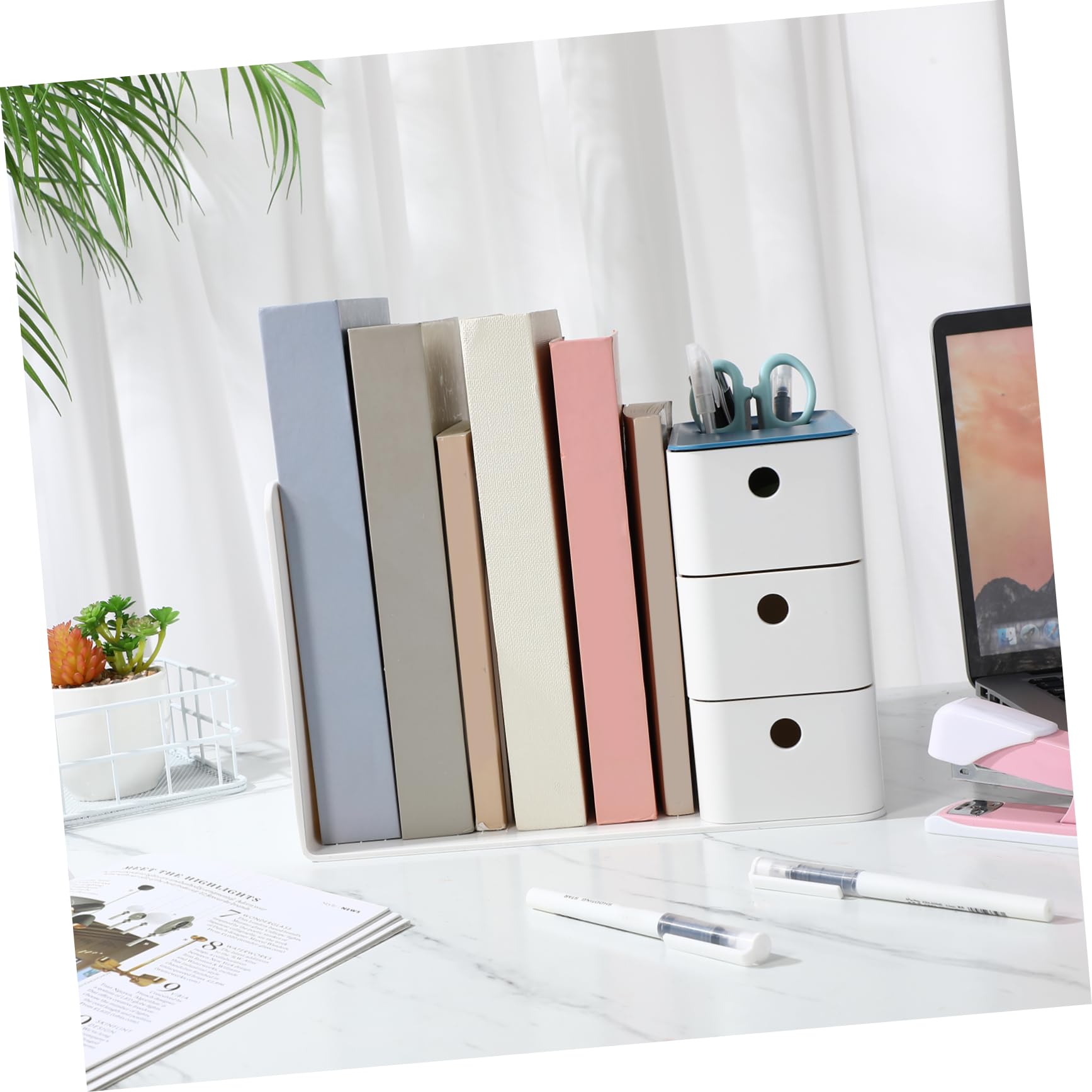 SHINEOFI Organizadores de Cajones de Escritorio Multifuncional de Plástico Diseño de Cajón para Almacenamiento de Papelería y Accesorios en Espacios de Oficina