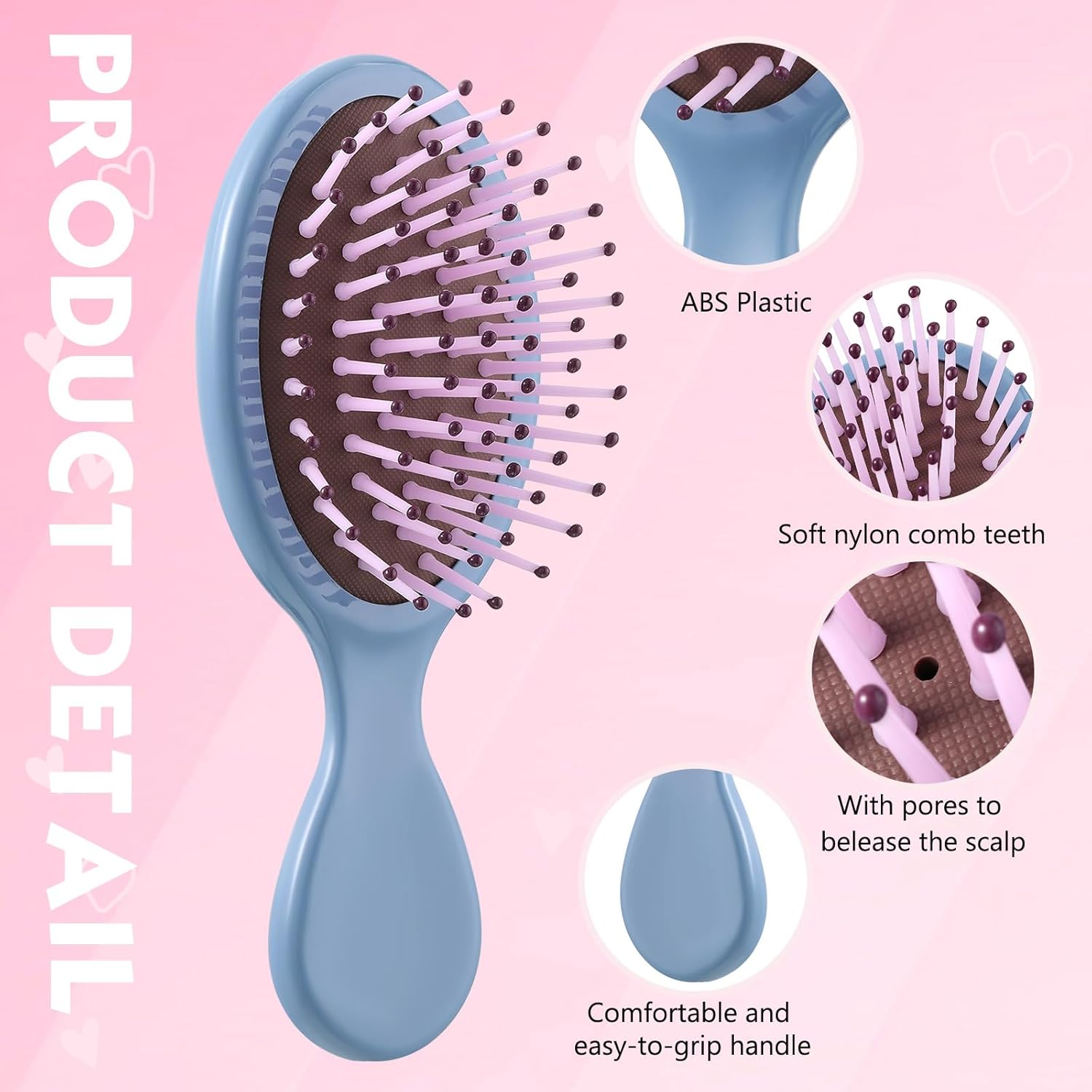 Gerrii 112 Pcs Mini Wet Hair Brush Hair Combs Set 56 Small Pocket Travel Detangler Hairbrush 56 Colorful Plastic Fine Wide Hair Combs Toddler Detangling Brushes Soft Bristles Bulk (Bright Color)