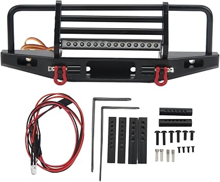 Astibym RC Front Bumper, Aluminum Alloy Metal Rear Bumper RC Car Metal Bumper for SCX10 1/10
