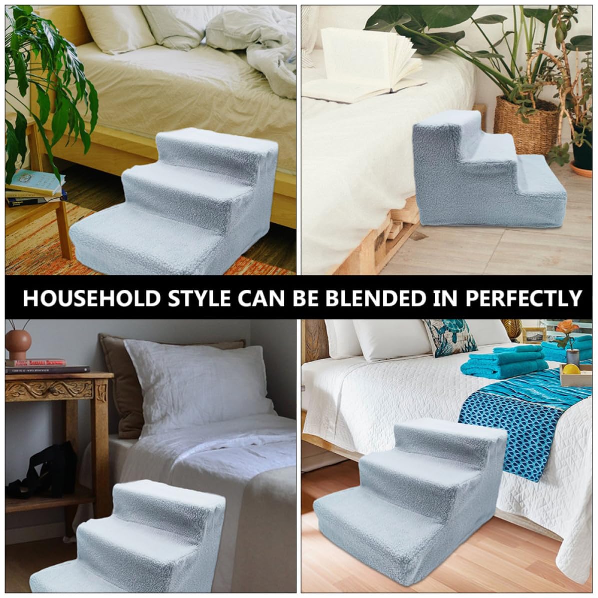 Escalera para Mascotas Pequeñas Diseño de Escalones y Estructura Triangular