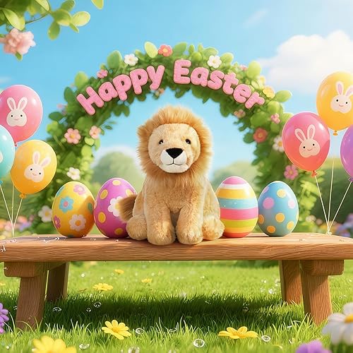 Miniatura 2 de Apricot Lamb Juguetes de peluche de león de peluche, suave, perfecto para niñas y niños (león amarillo, 10 pulgadas)