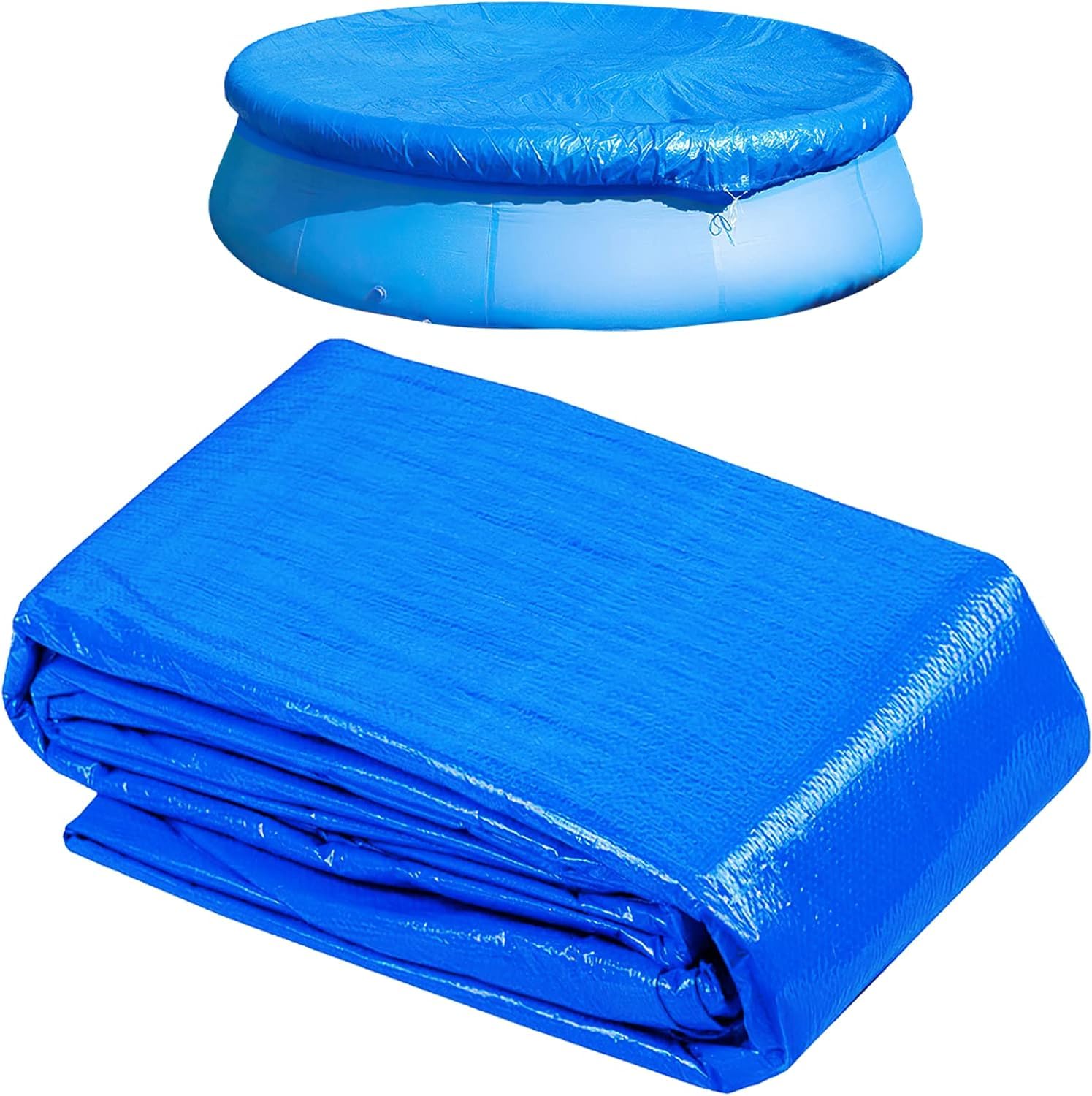Cubierta de Piscina de Redonda, Funda para Piscina Redonda, Cobertor para Piscinas Desmontables, Cobertor Piscina ø 220 cm, para Piscina diámetro 183 cm, Anti-UV a Prueba de Viento Prueba de Agua