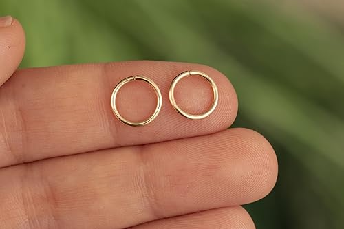 Miniatura 47 de Gold Hoop Earrings Silver Hoop Earrings - Hoop Earrings For Women Two Pcs Of Thin Gold Filled Sterling Silver Hoops, Helix Hoop, Tragus Ring