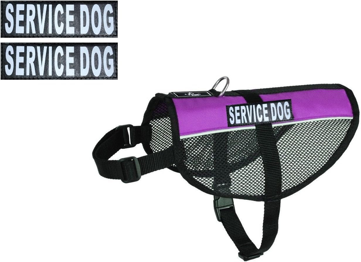 Service Dog mesh Vest Harness Cool Comfort Nylon for Dogs Small Medium Large Purchase Comes with 2 Reflective Service Dog Removable Patches. Please Measure Before Ordering