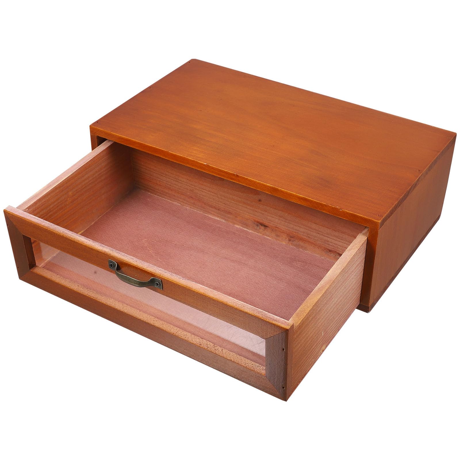 TOYANDONA Organizer da Scrivania in Legno Solido con Cassetto Singolo, Scatola Porta Cosmetici e Porta Prodotti la Cura della Pelle, Organizer Multifunzione per Ufficio, Bagno e Camera