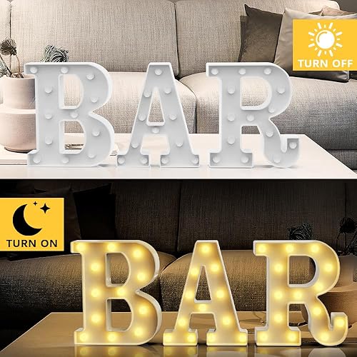 Miniatura 3 de Letras con luces G, letras grandes para decoración de fiestas, luces de letras de marquesina LED, adornos de letras, letrero con nombre para pared,