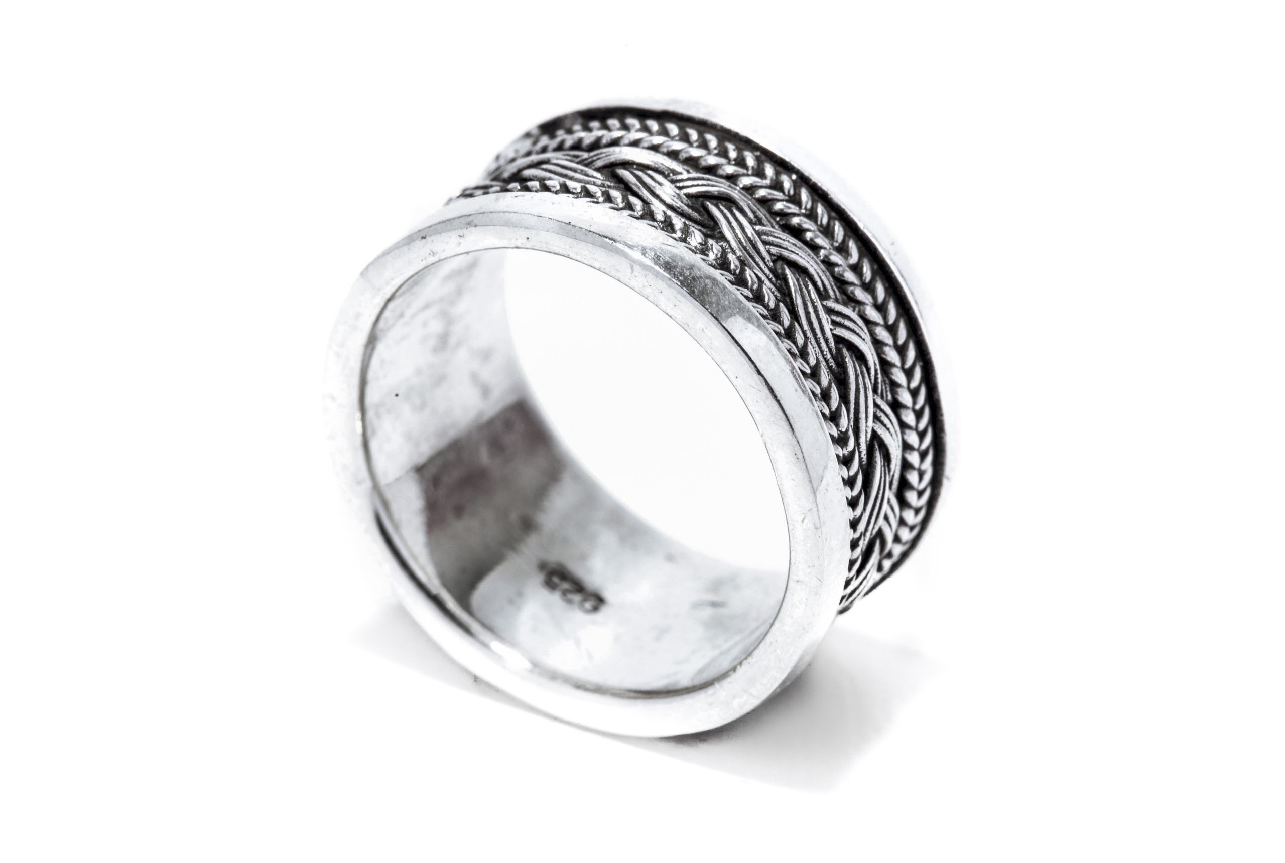 Windalf Vikings Band-Ring Aragon 10 mm Wikingerknoten Nordische Freundschaft Handgeschmiedet 925 Sterlingsilber