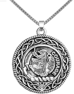 Cumming Clan Crest Celtic Interlace Disk Pendant - CLP06
