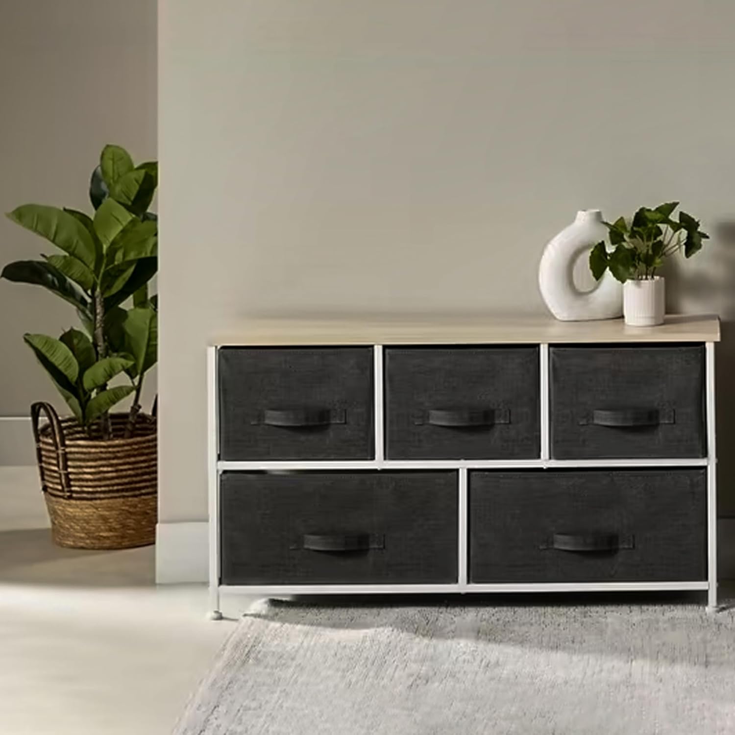 Anko 5 Drawers Storage Organizer Metal Frame Storage Dresser with 5