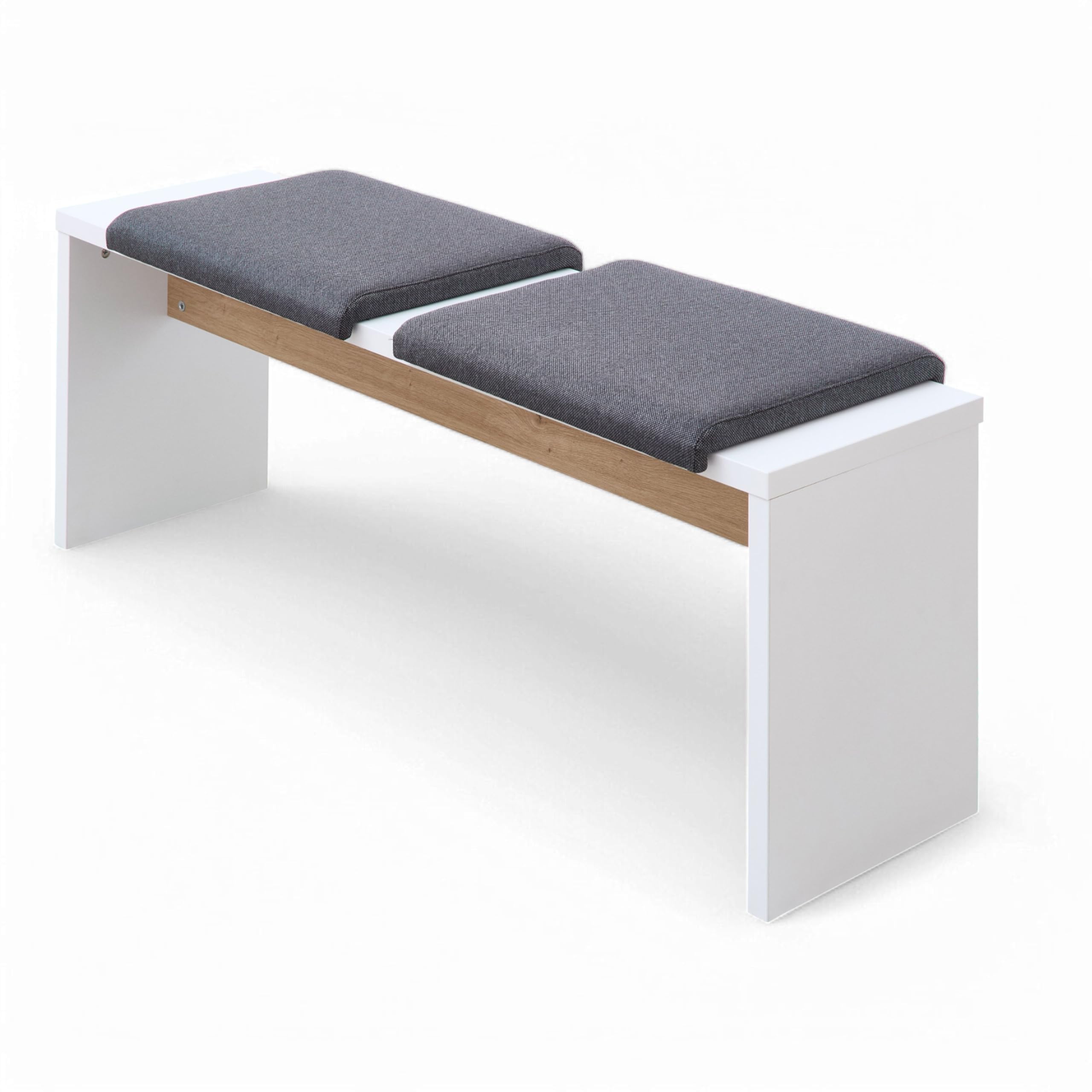 Memphis Sitzbank in Weiß und Artisan Eiche Optik, 130 x 49 x 40 cm (B/H/T)
