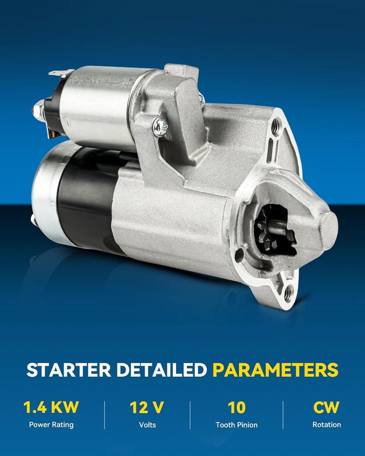 PHILTOP New Starter Motor Replacement for 2002 Liberty 3.7L 17877N 12V 1.4KW 10-Teeth CW