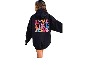 Love Like Jesus: Retro Preppy Oversized Hoodie