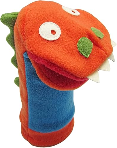 Miniatura 1 de Cate & Levi - Marionetas de mano, fabricadas en Canadá, forro polar ecológico, con boca móvil (dinosaurio)