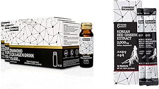 Sipnutri Diamond Collagen Drink 15000 mg and Liquid Korean Panax Ginseng Extract 3000 mg