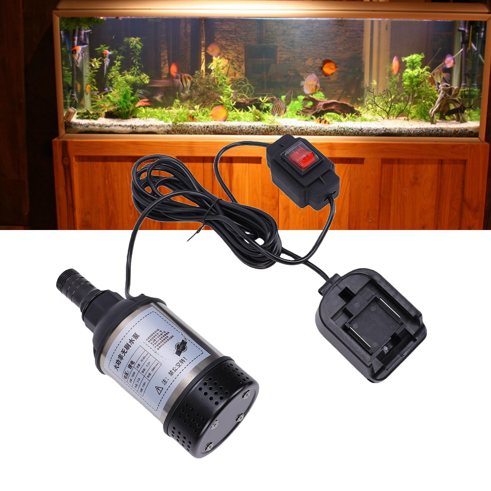 YWBL-WH Bomba de Agua Sumergible Inalámbrica 100W 7000rpm 5-8m Elevación