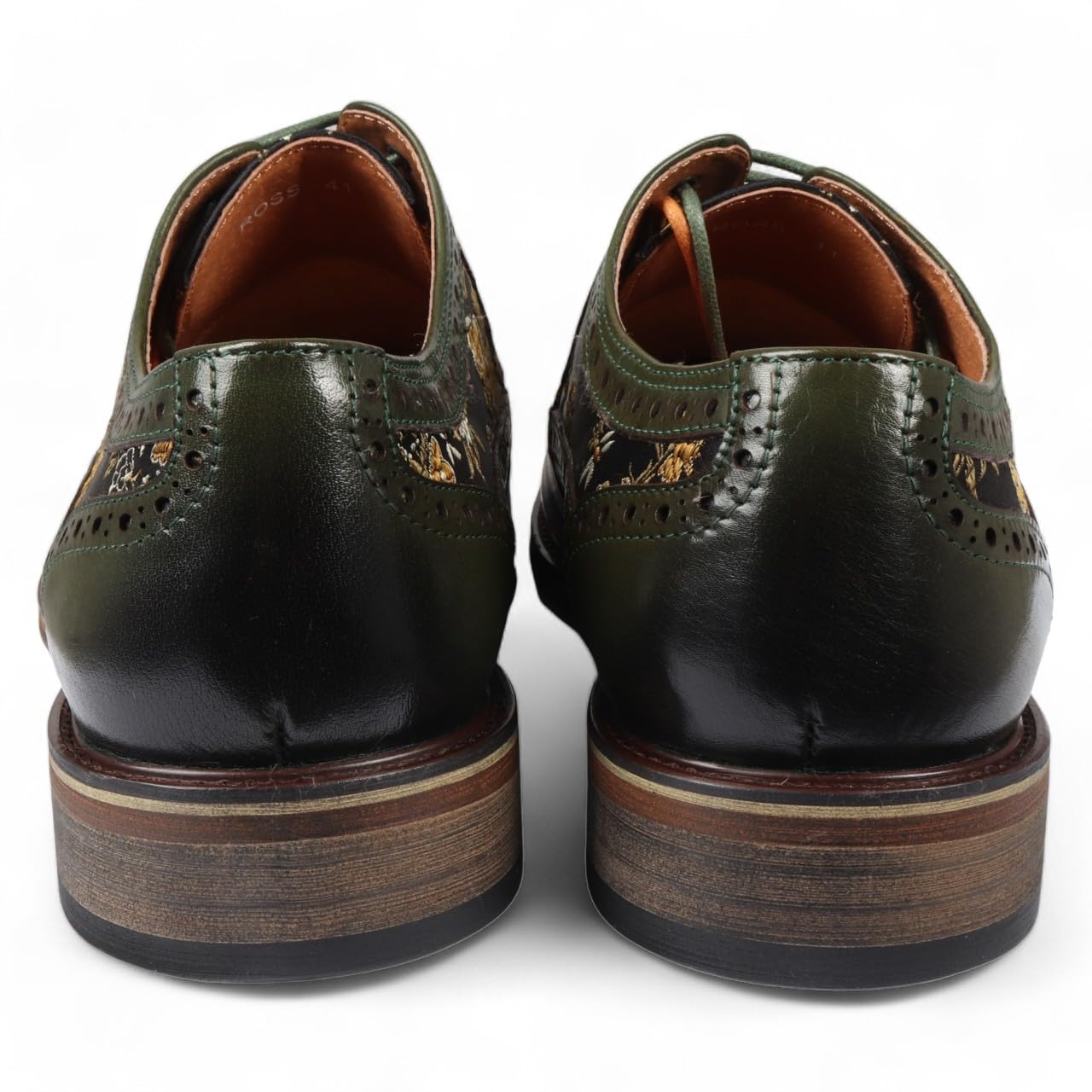 Infinity Leather Herren-Brogue-Schuhe aus Leder mit Blumenmuster - Ross