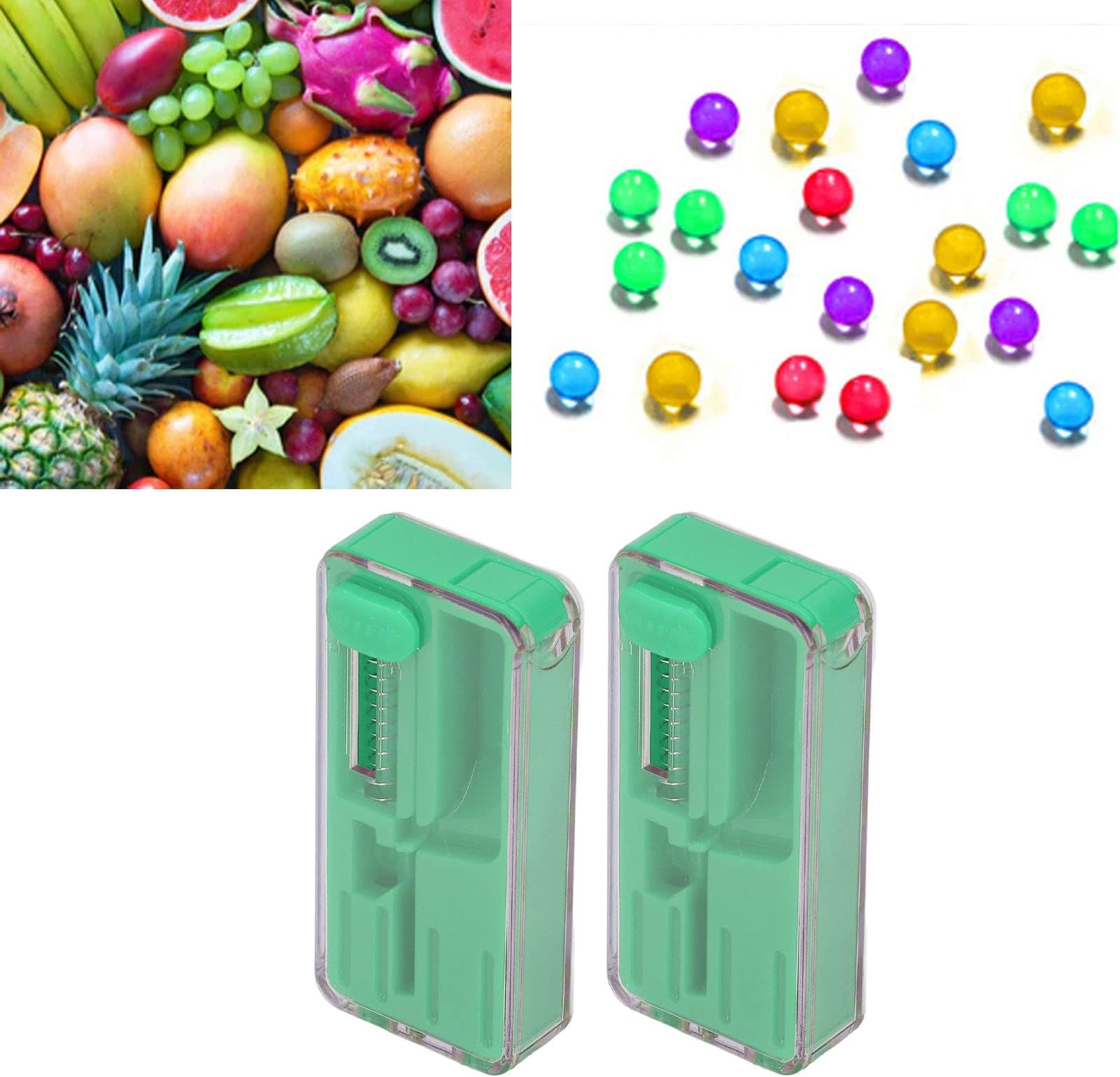 GOTOTOP 2PCS Cigarette Explosion Beads Pushers Cigarette Filter Capsule Box with ABS Material for Outdoor Hiking Smoking (Green)