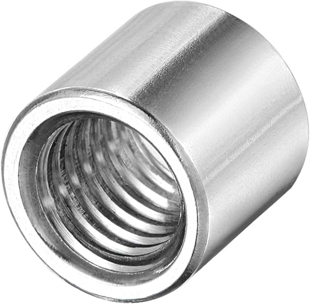 sourcing map Round Weld Nuts, M10 x 14mm x 13mm Weld On Bung Female Nut Threaded - 201 Stainless Steel Insert Weldable