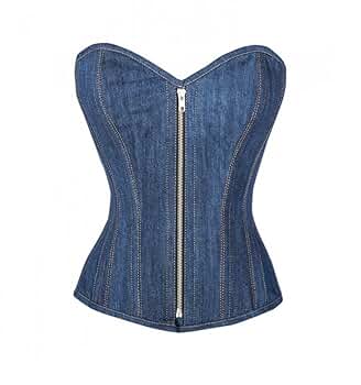 Amazon.com: Blue Denim Zipper Gothic PLUS SIZE Bustier Waist