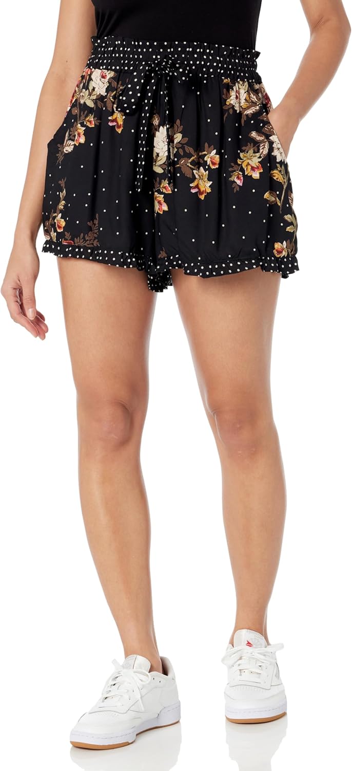 ANGIE カジュアルハーフパンツAngie Women's Drawstring Waist Shorts With Ru