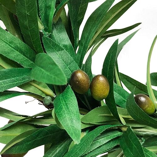 Miniatura 9 de GWOKWAI Guirnalda artificial de hojas de olivo, hiedra y enredaderas, adorno de vegetación para telón de fondo de boda, hogar, interior, exterior