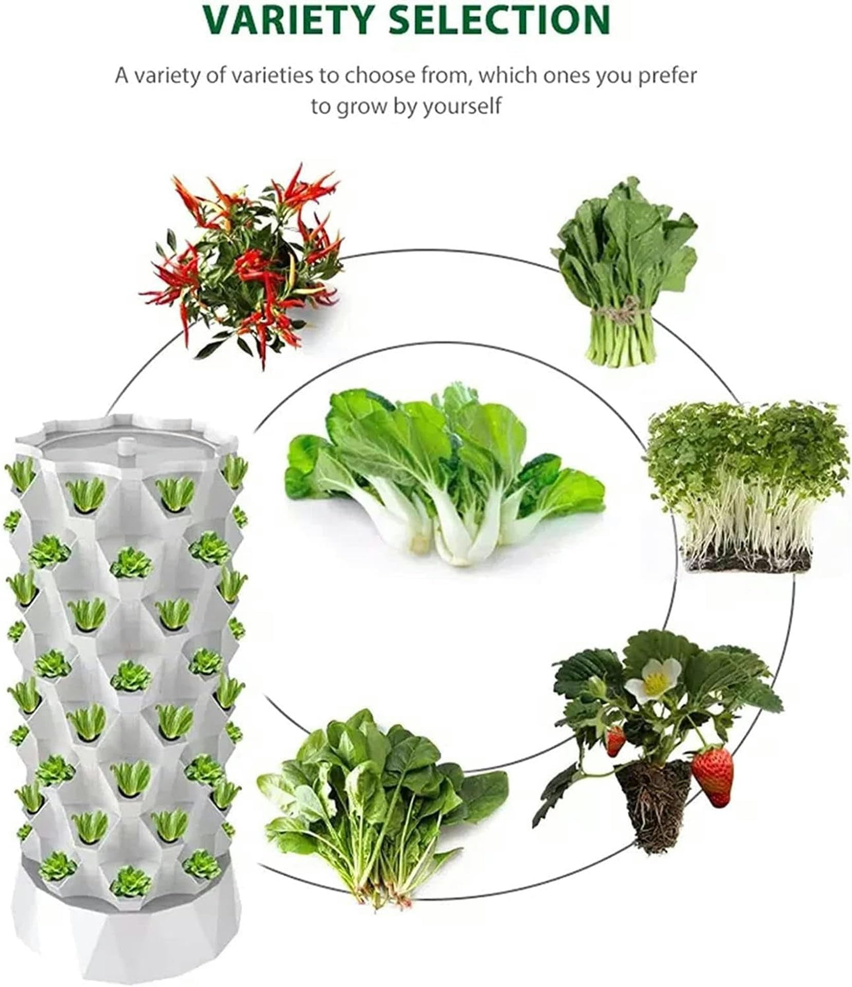 Tour de Jardin hydroponique, système de Culture hydroponique Vertical, Tour pour Plantes potagères, Ensemble de Tour hydroponique pour Herbes, Fruits et légumes,