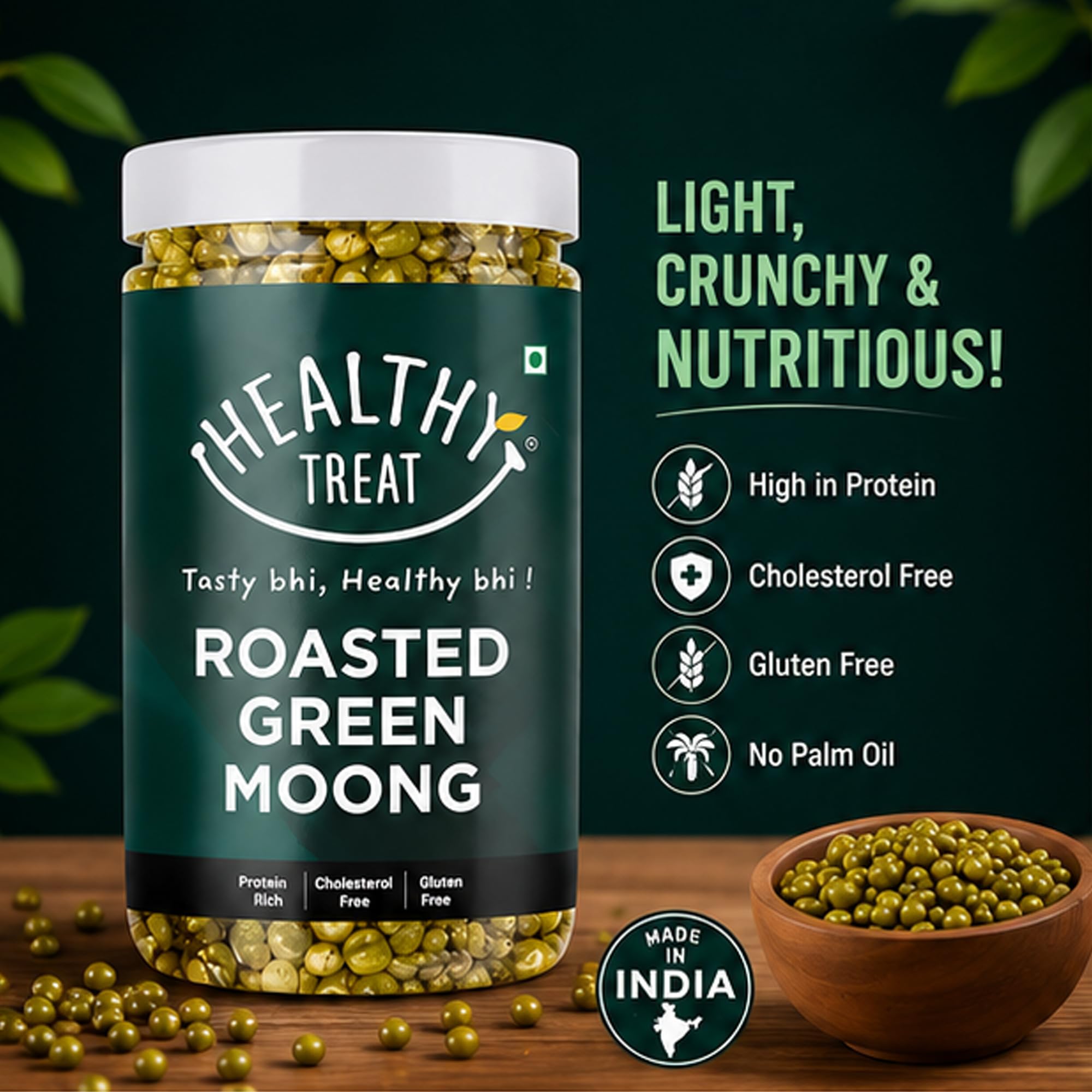 Healthy Treat Diabetic Friendly Healthy Snacks Pack | Roasted Soyabean, Roasted Chana Jor, Roasted Green Moong, Roasted High Energy Trail mix | Roasted Healthy Snacks Pack 1