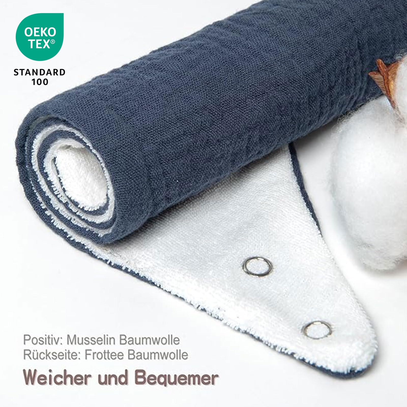 lulumoon Bavoir en Mousseline pour Bébé : Foulard Triangulaire pour Bébé Fille et Garçon, 100% Coton