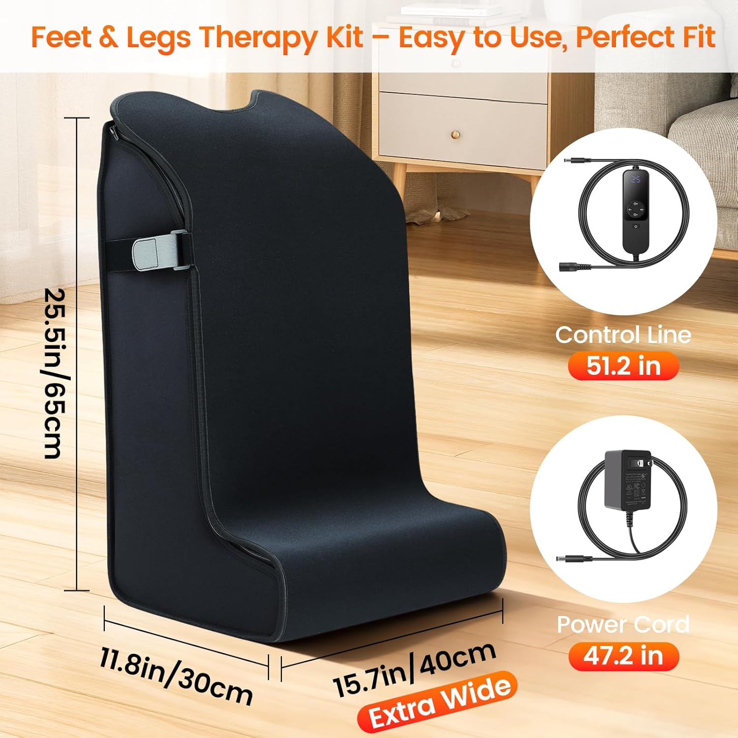 LIGHTIUM Red Light Therapy for Feet & Legs – 2026 Upgraded Device with 480 LEDs, 3-in-1 Chips, Extra-Large Infrared Wrap, 5 Modes, Adjustable Timer, Ideal Gift for Women & Men, 11.8" × 15.7" × 25.5"