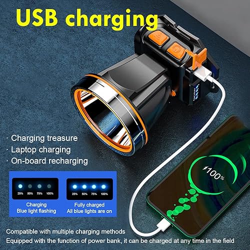 Miniatura 7 de PINSAI Linterna frontal LED de alta potencia súper brillante con sensor de movimiento para adultos luz de caza al aire libre linterna portátil de