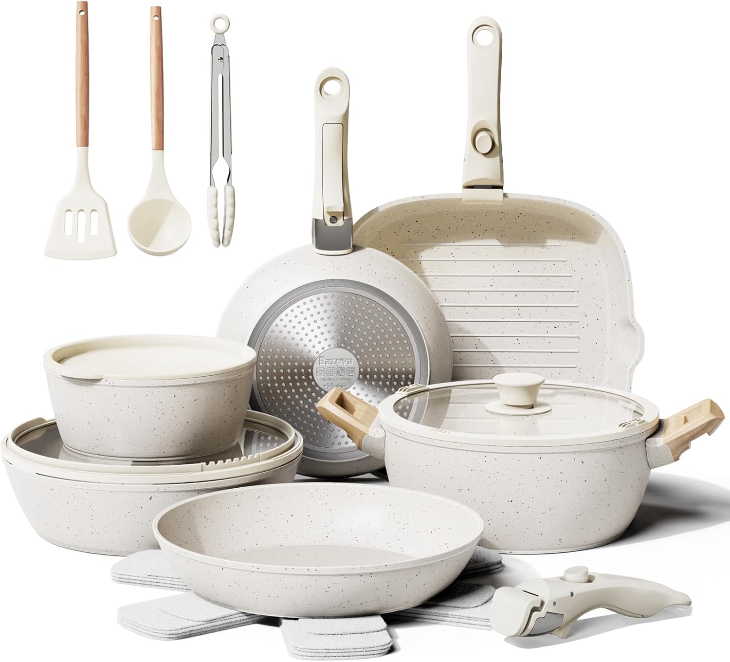 19Pcs Cookware Set + Extra Handle