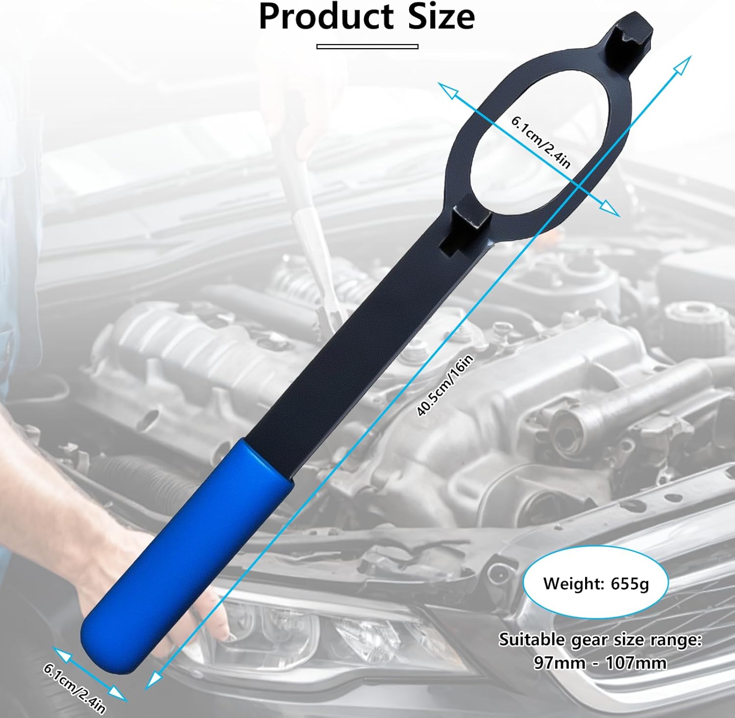 Universal Cam Sprocket Tool, 97-107mm Adjustable for Multi-Vehicle Engine Timing Kit for Smooth Cam Gear Positioning & Sprocket Repairs Engine Maintenance, Intake/Exhaust Camshaft Crank Lock Tool