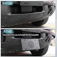 Vista 5 de Marco de matrícula frontal de aleación de aluminio compatible con Ford Bronco 2021 2022 2023 24 puertas de 24 puertas, soporte de montaje