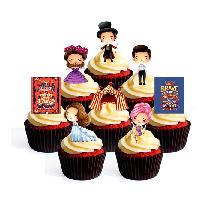 Buy The Greatest Showman Theme Party Edible Cupcake Toppers - Stand Up ...