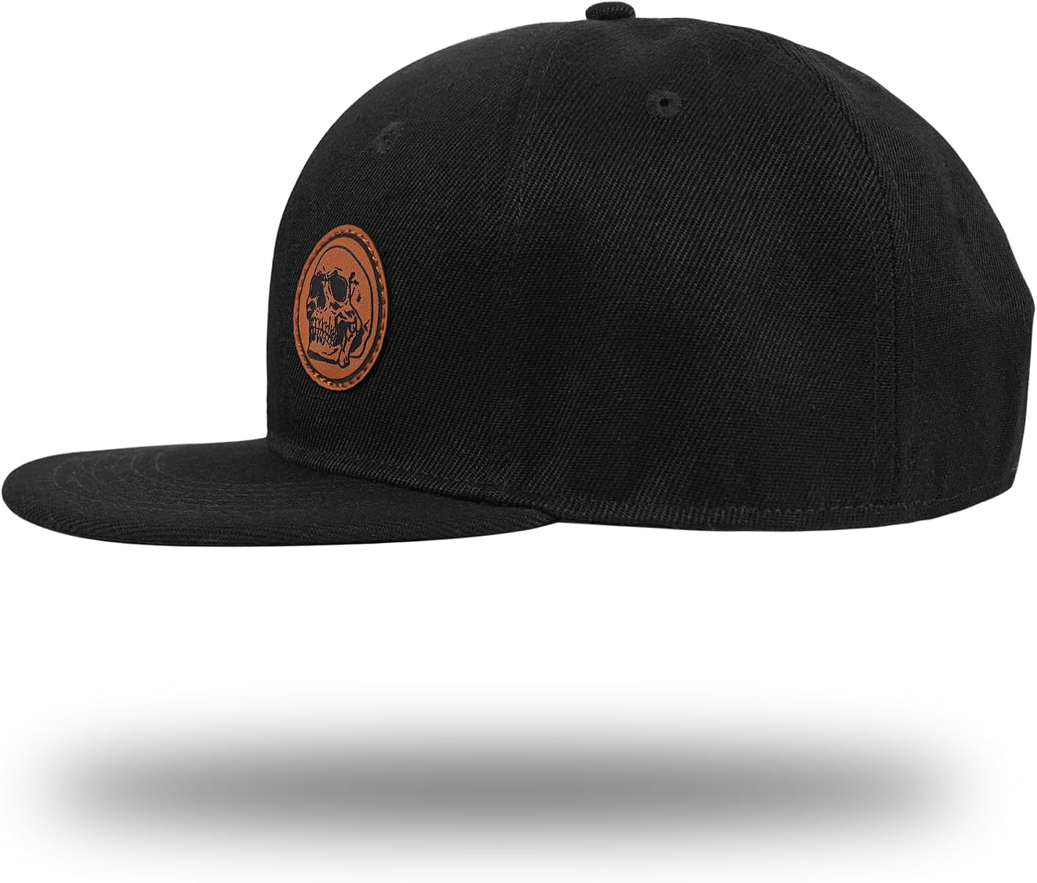 Flat Brim Hats for Men - Gothic Style Skull Hat Leather Pattern - Hip-Hop Snapback Hat Skeleton Hats for Men - Image 5