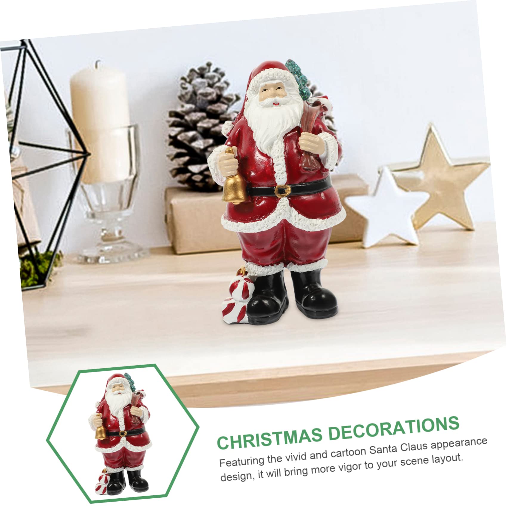 Cabilock 2 Pz ornamenti di babbo natale decorazioni natalizie e statua di babbo e desktop di e di babbo e statuina decorativa di Babbo e