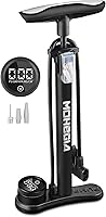 Vista 6 de MOHEGIA Bomba de piso de bicicleta con manómetro: bomba de bicicleta de aire con alta presión 160 PSI, se adapta a la válvula Schrader y Presta