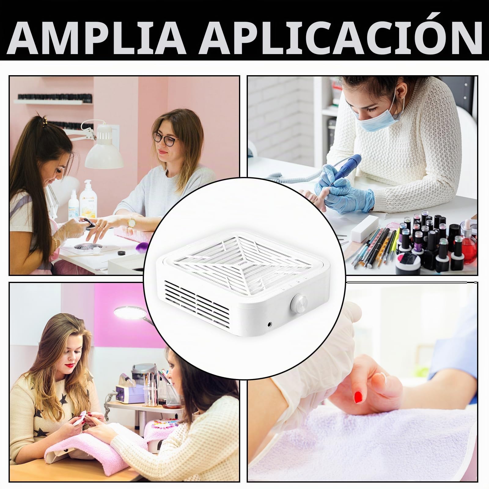 Aspirador De Uñas De 120 W, Extractor De Polvo Para Uñas, Máquina Recolectora De Polvo De Uñas Con Filtro Reutilizable Para Técnicos De Uñas Aspirador Silencioso Para Uñas, Aspirador De Mesa Potente