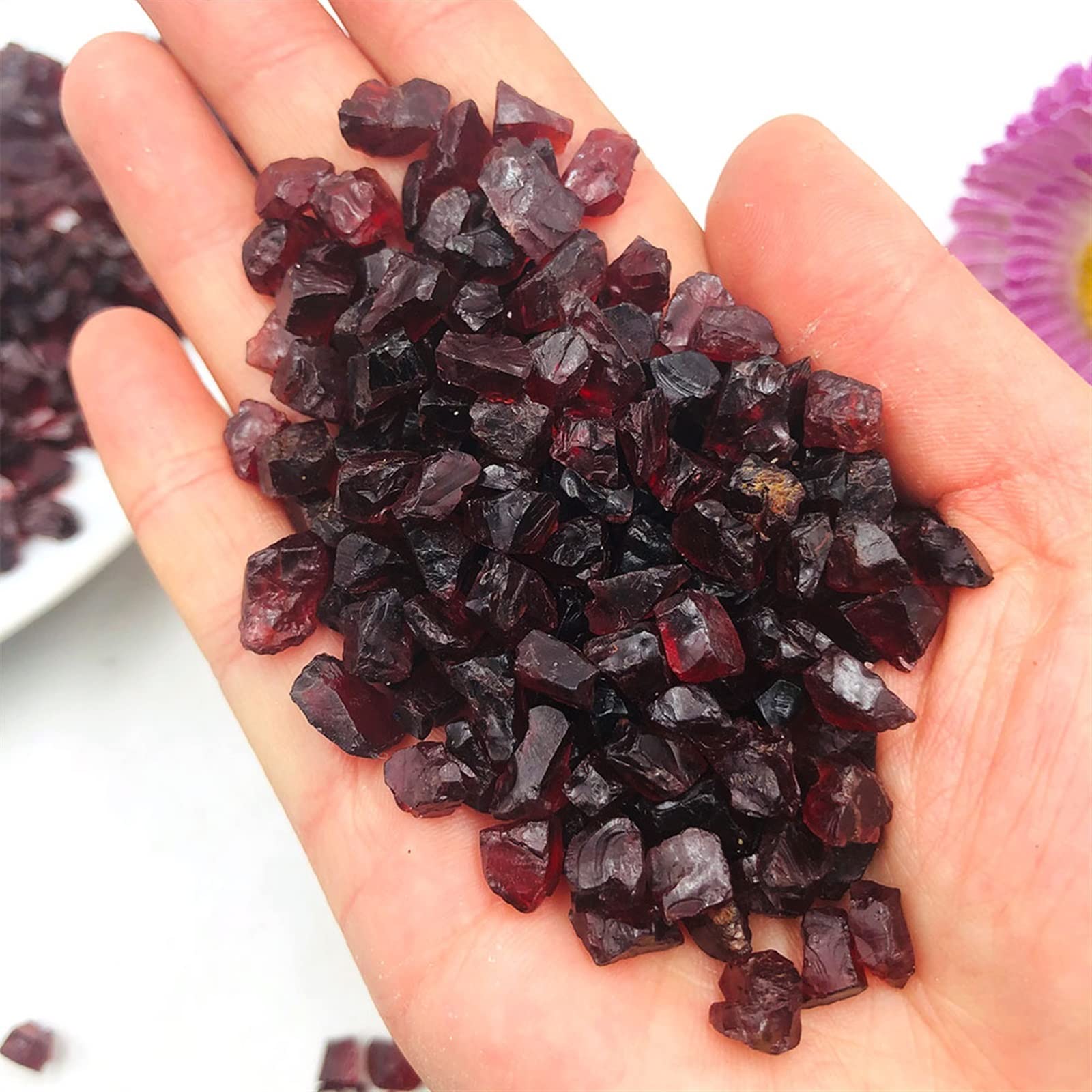 Granate Crudo a Granel de 100g, Grava, Cristal de Cuarzo en Bruto, Piedra Natural, espécimen de Roca, habitación, decoración del hogar, Acuario Inicio Colecciones