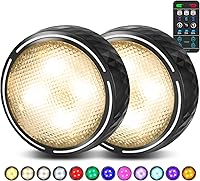 Vista 1 de Luces LED de disco con control remoto, luces inalámbricas de armario que funcionan con pilas, luces debajo del gabinete, luces de empuje, luces que