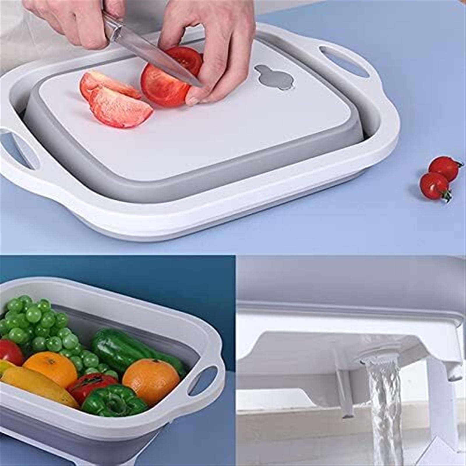 Tabla de Cortar Cocina Tabla De Cortar Plegable De Plástico Para Cocina, Plegable, Para Frutas, Picnic, Campin para Cortar Pan, Carne o Verduras(A)